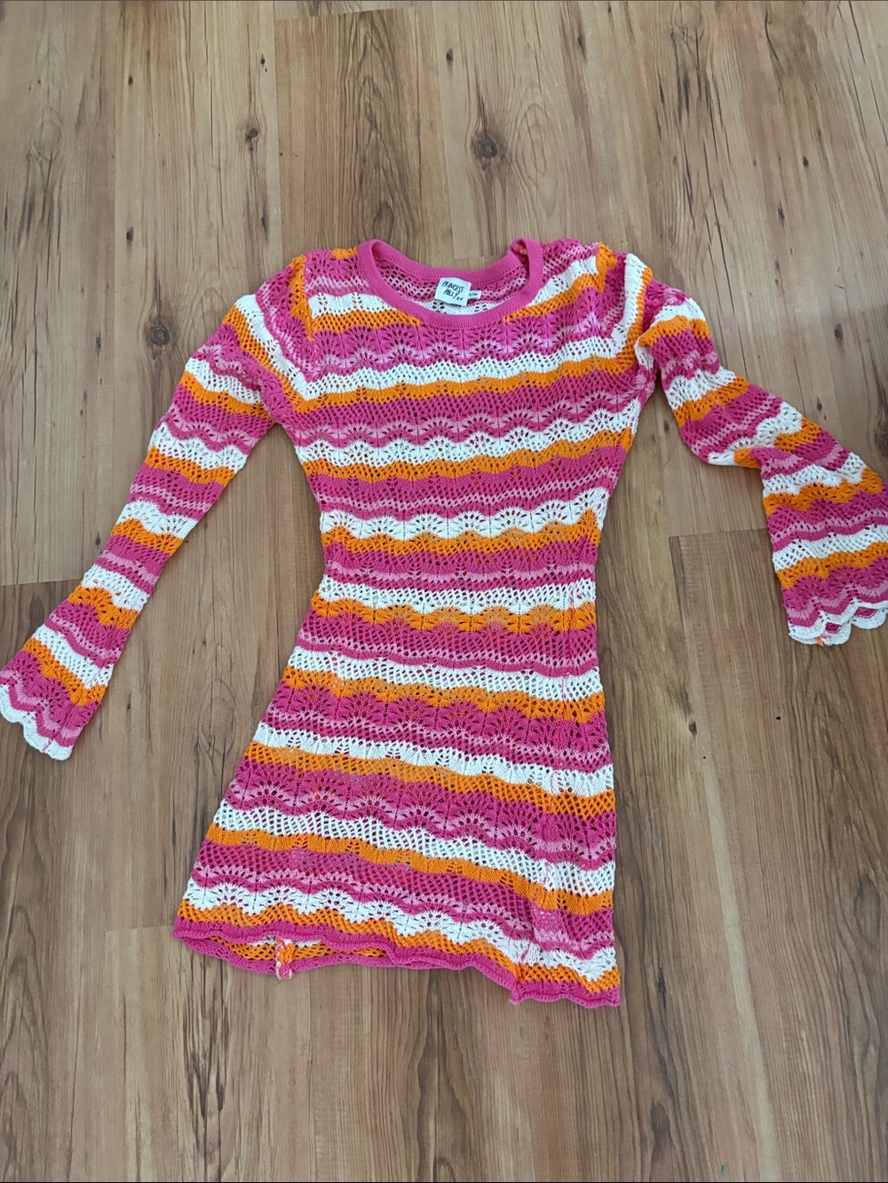 Princess Polly stripped long sleeve beach coverup
